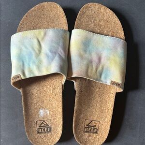 Reef Pastel Tie-Dye Cork Sandals size 9 women